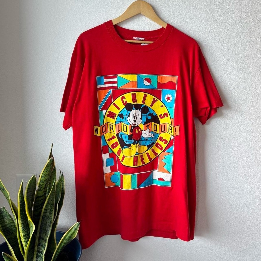 Disney Red Mickey Mouse World Tour Tee
